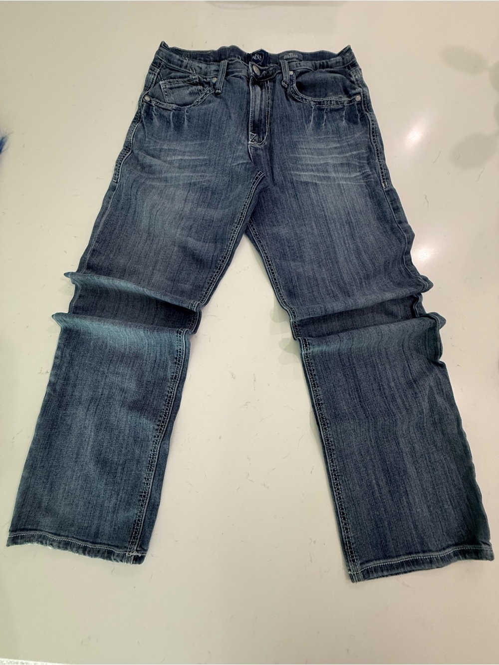 Rock & Republic Relaxed Straight Jeans Men’s 33x32 Blue Denim Paint Stain
